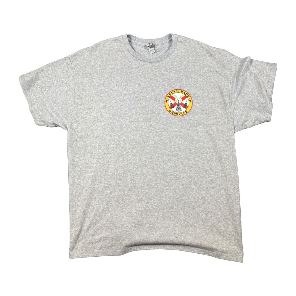 Gildan South Dade GMRS Club Radio Florida Gray Graphic T-Shirt Mens 2XL NWOT